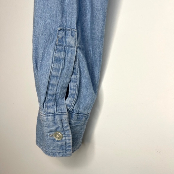 Denim Maternity Top Long Sleeve 100% Cotton Old Navy Size S - Picture 10 of 15